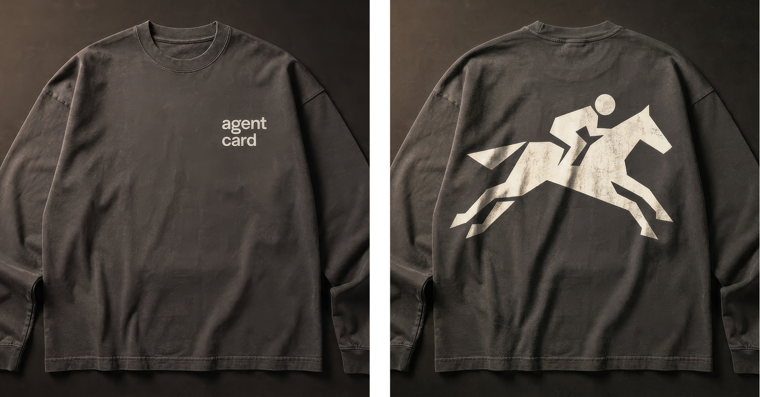 Agentcard longsleeve shirt — front and back